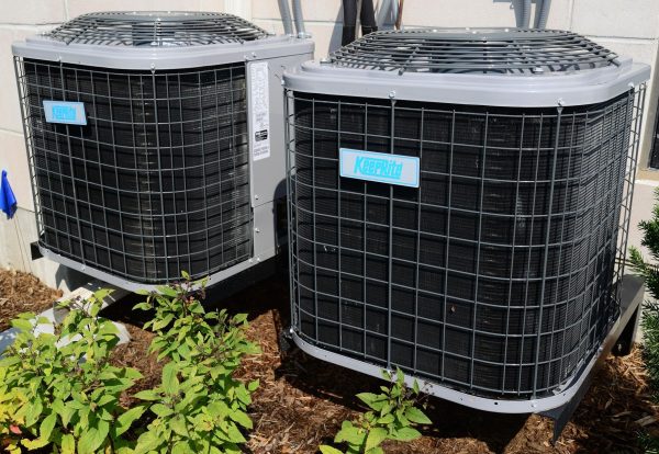 two outside air conditioners