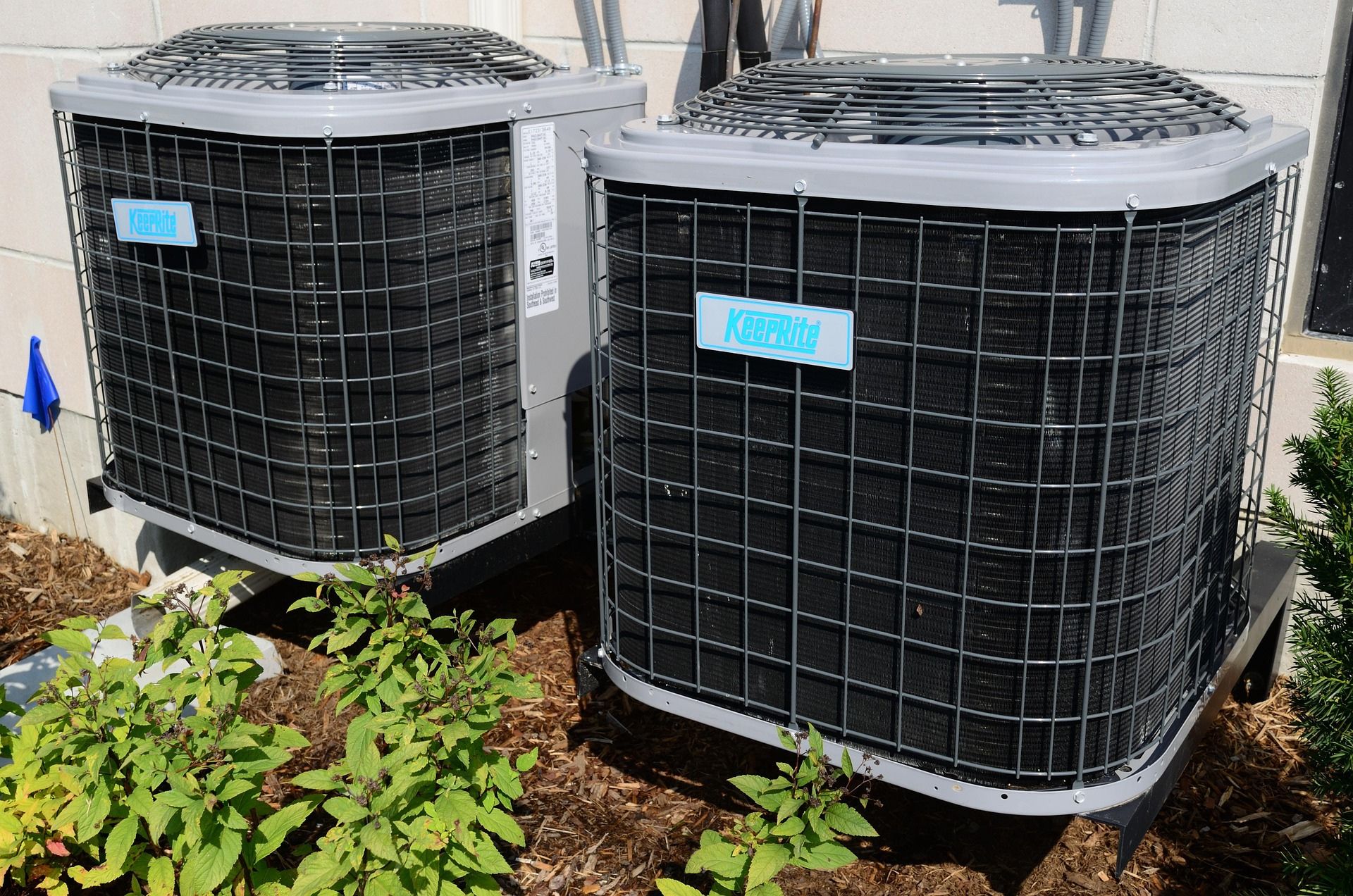 two outside air conditioners